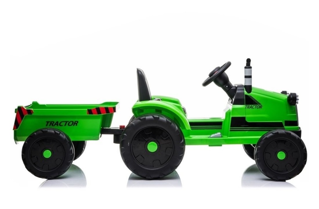 Elektrisch bestuurbare tractor met aanhanger - groen