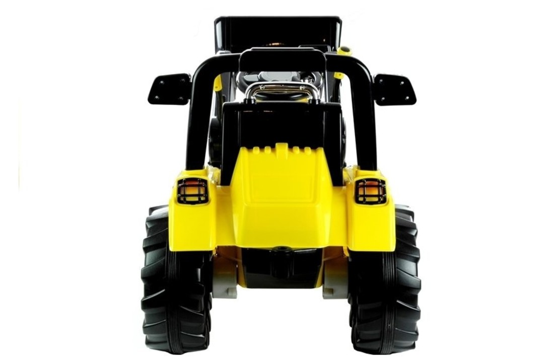 Elektrisch bestuurbare tractor met beweegbare schep arm - geel