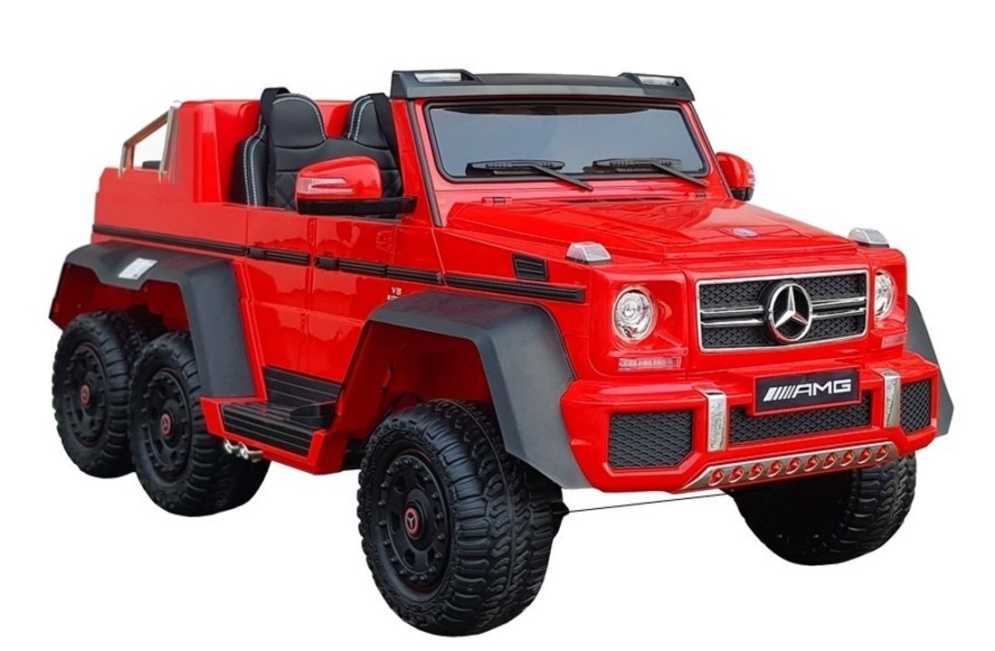 Mercedes 6x6 - luxe kinderauto - elektrisch bestuurbaar - rood
