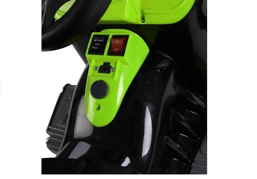 Elektrisch bestuurbare tractor met beweegbare schep arm - groen