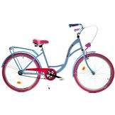 Meisjesfiets 24 inch stevig model roze met blauw van Dallas Bike