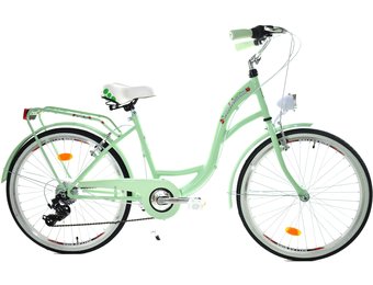 Meisjesfiets 24 inch stevig model mintgroen met 6 versnellingen