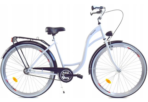 Meisjesfiets 26 inch stevig model wit met zwart van Dallas Bike