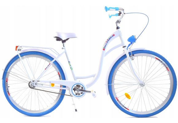 Meisjesfiets 26 inch stevig model blauw met wit Dallas Bike