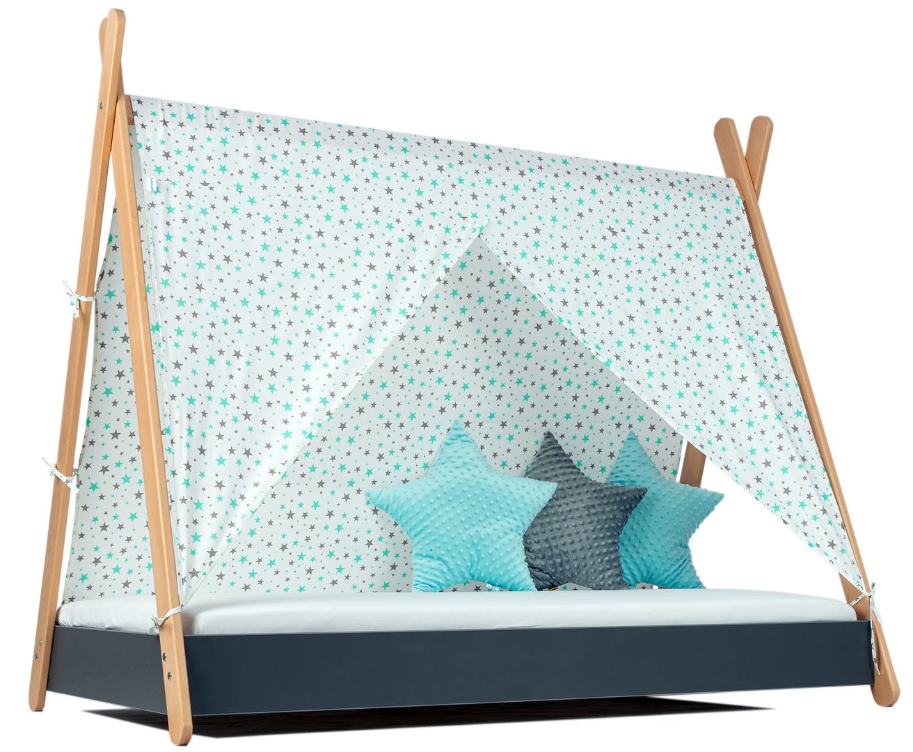 Tentdoek tipibed turqoise sterren