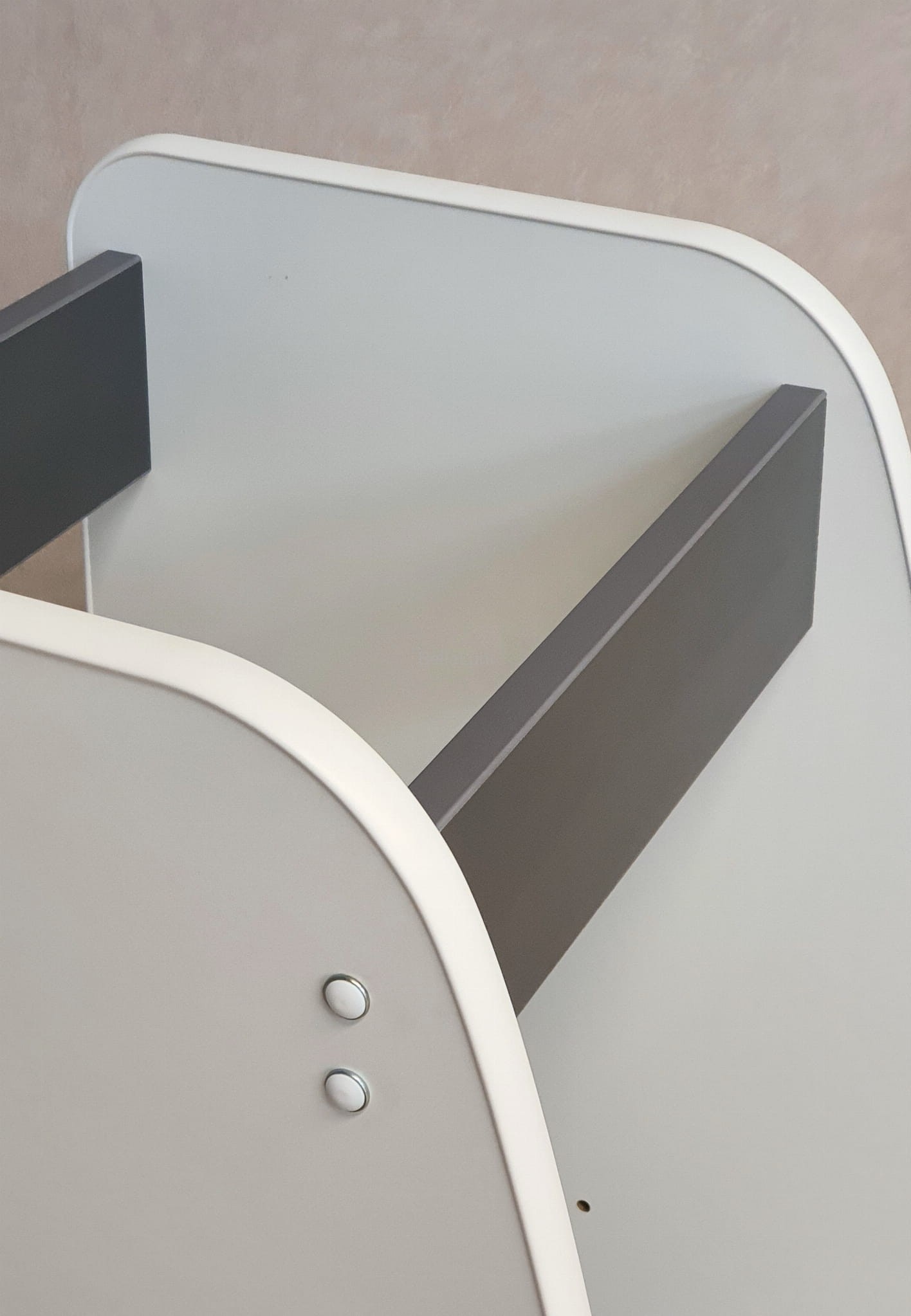 Leertoren - Keukenhulp - 90x40x50 cm - kindertrapje - wit met grijs