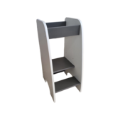 Leertoren - Keukenhulp - 90x40x50 cm - kindertrapje - wit met grijs