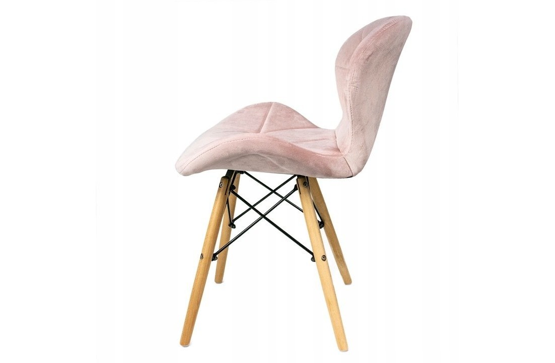 Eetkamer stoelen set van 4 velours lichtroze Scandinavisch design