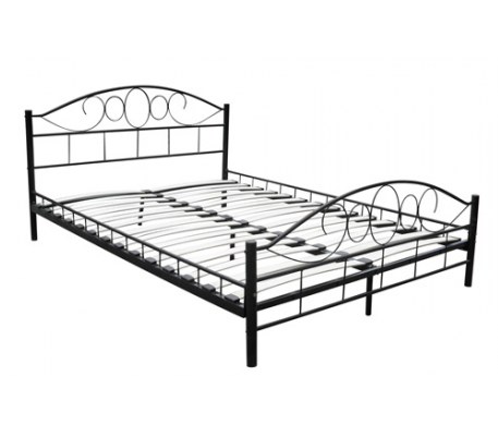 Metalen bedframe met lattenbodem- 180x200 - zwart