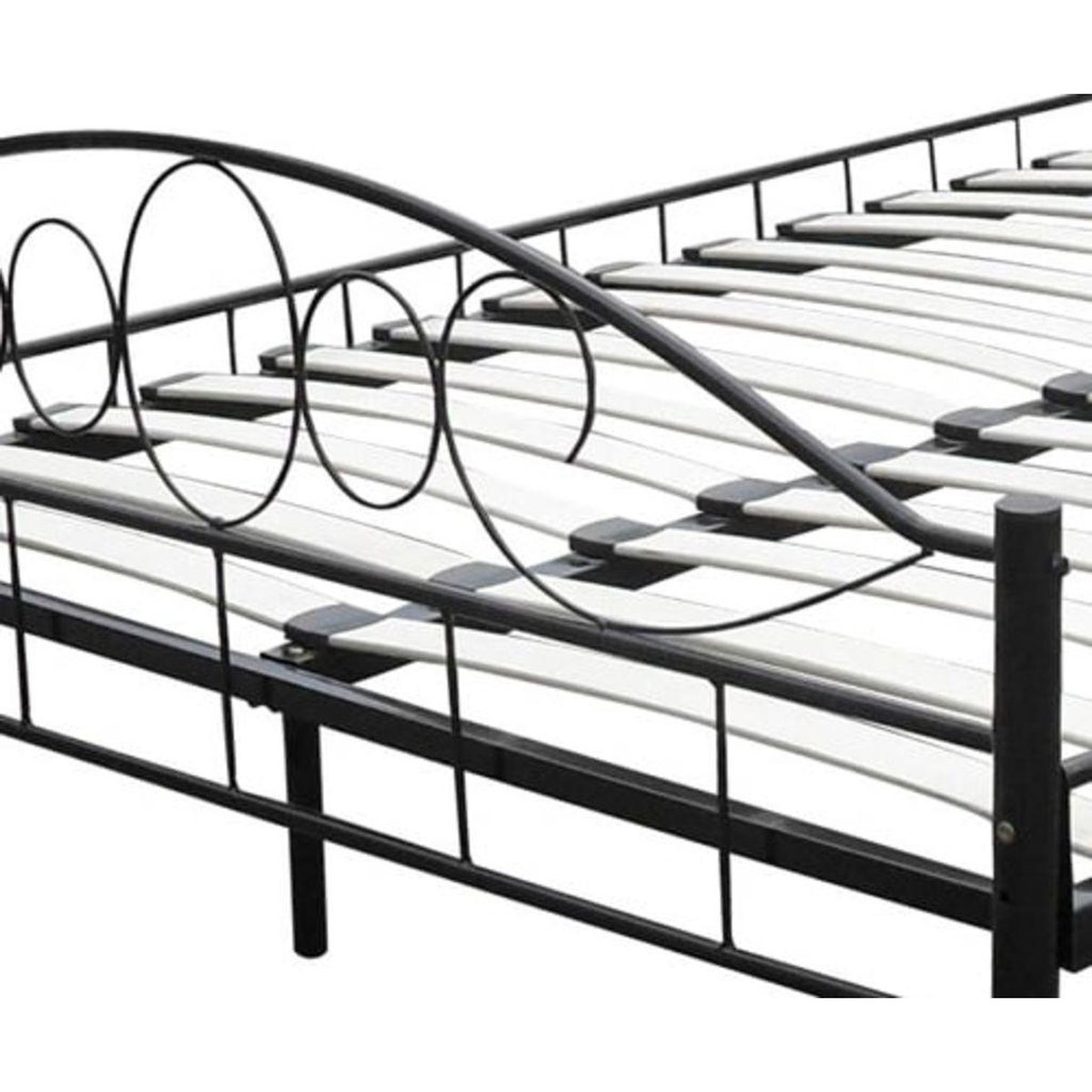 Metalen bedframe met lattenbodem- 180x200 - zwart