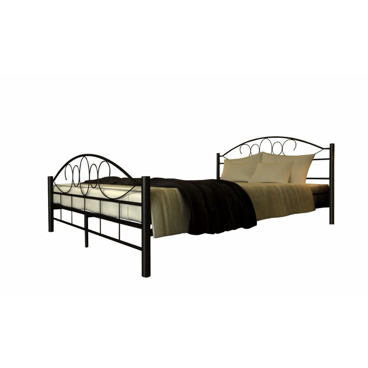 Metalen bedframe met lattenbodem- 180x200 - zwart