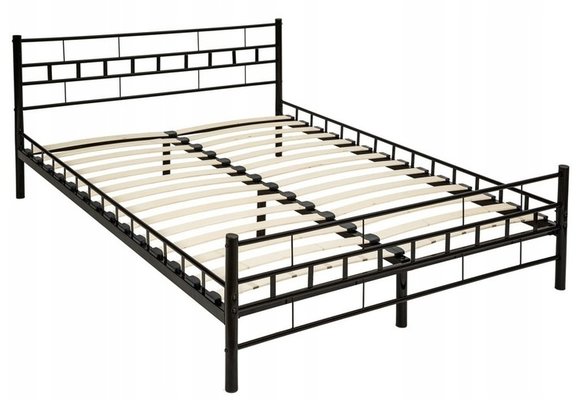 Metalen bedframe met lattenbodem- 180x200 - zwart
