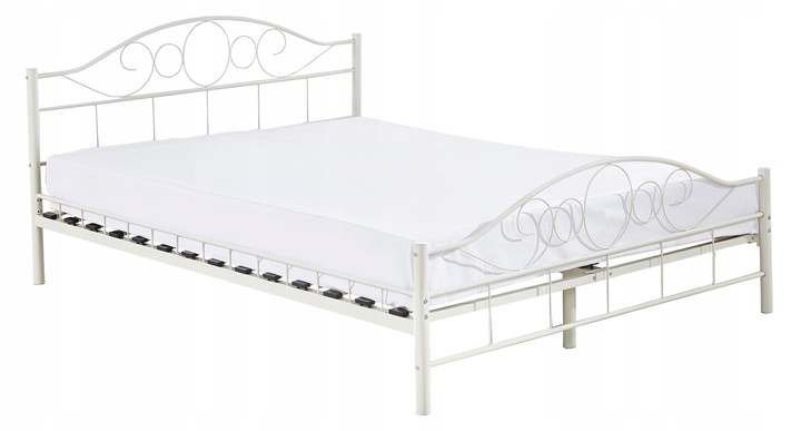 Metalen bedframe met lattenbodem- 160x200 - wit