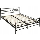 Metalen bedframe met lattenbodem- 120x200-versierd - zwart - stevig