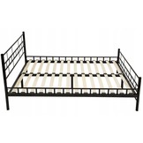 Metalen bedframe met lattenbodem- 120x200-versierd - zwart - stevig