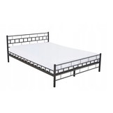 Metalen bedframe met lattenbodem- 120x200-versierd - zwart - stevig