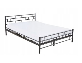 Metalen bedframe met lattenbodem- 120x200-versierd - zwart - stevig