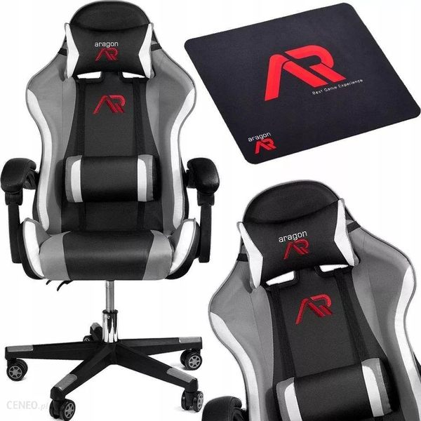 Gamestoel ergonomisch zwart & grijs ECO-leer bureaustoel