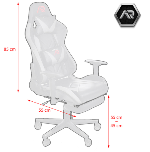 Gamestoel ergonomisch zwart & grijs ECO-leer bureaustoel