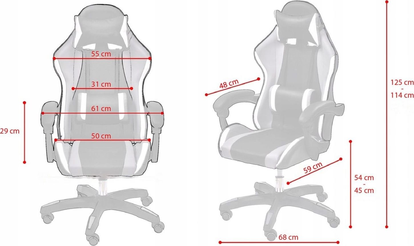 Gamestoel ergonomisch wit-grijs-limoen ECO-leer bureaustoel