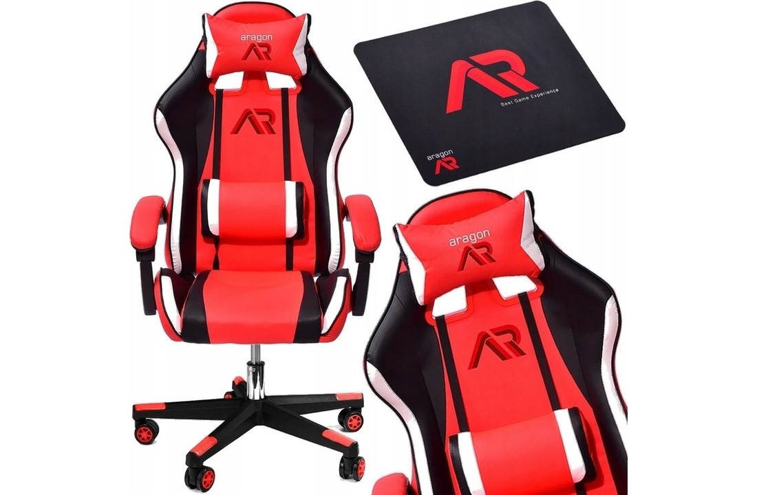 Gamestoel ergonomisch Rood & zwart ECO-leer bureaustoel