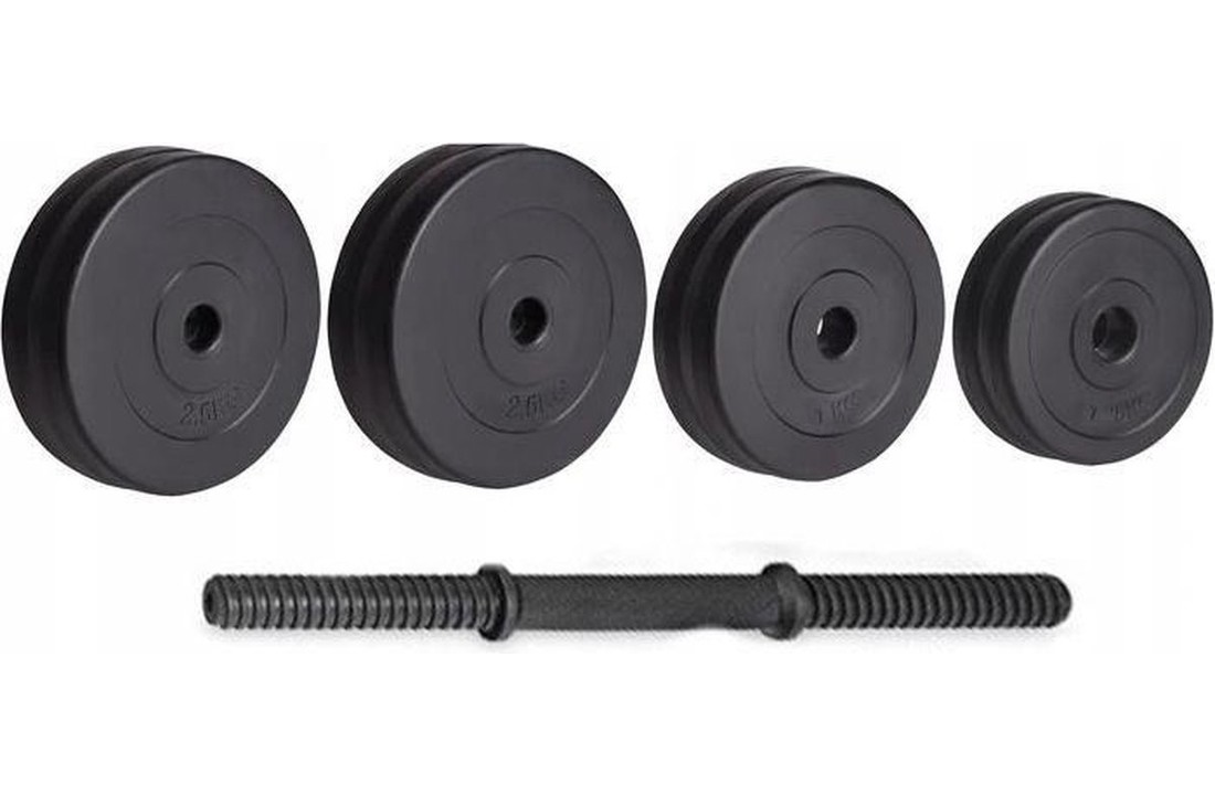 30 Kg All Black Halterset 5 Paar Met Opbergrek - Neopreen Dumbbells 1-5 Kg