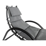 Ligstoel tuin - met zonnescherm - 189 x 73 cm - grijs