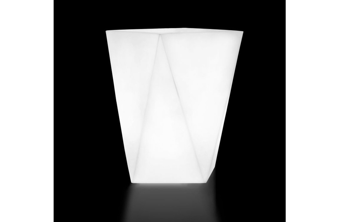 Verlichte bloempot - 30 x 30 x 60 cm - wit