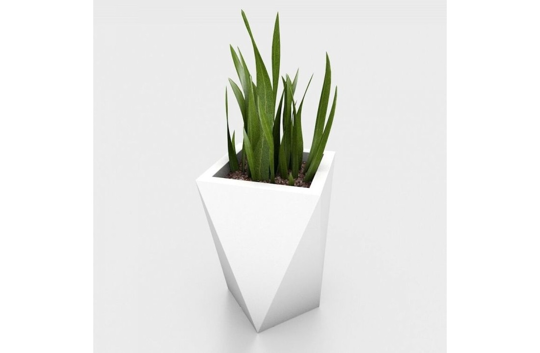 Bloempot lichtgevend – 30 x 30 x 60 cm – Wit