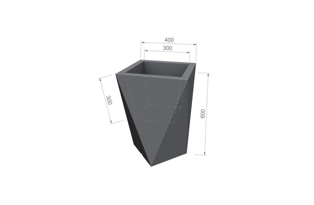 Verlichte bloempot - 30 x 30 x 60 cm - wit