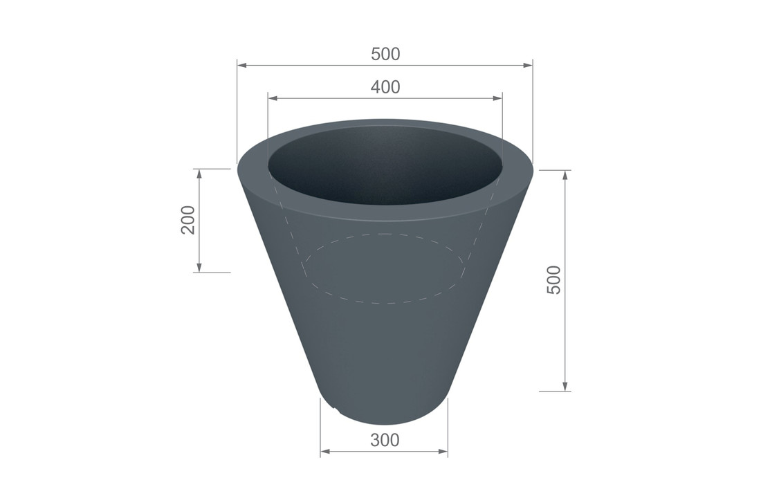Bloempot wit met LED-verlichting 50 cm hoog