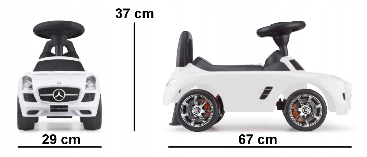 Loopauto - Mercedes SLS - 67 x 29 x 37 cm - wit