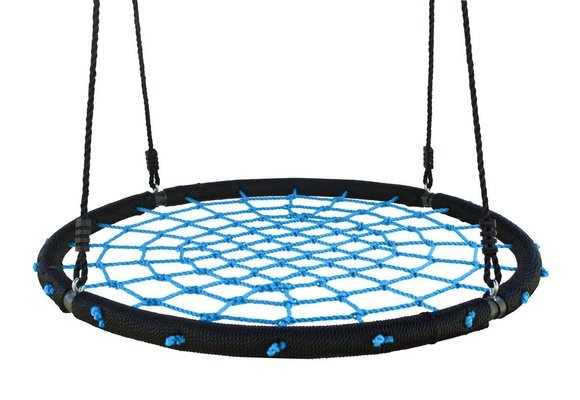 Nestschommel - 100 cm - open gevlochten - blauw - tot 150 kg