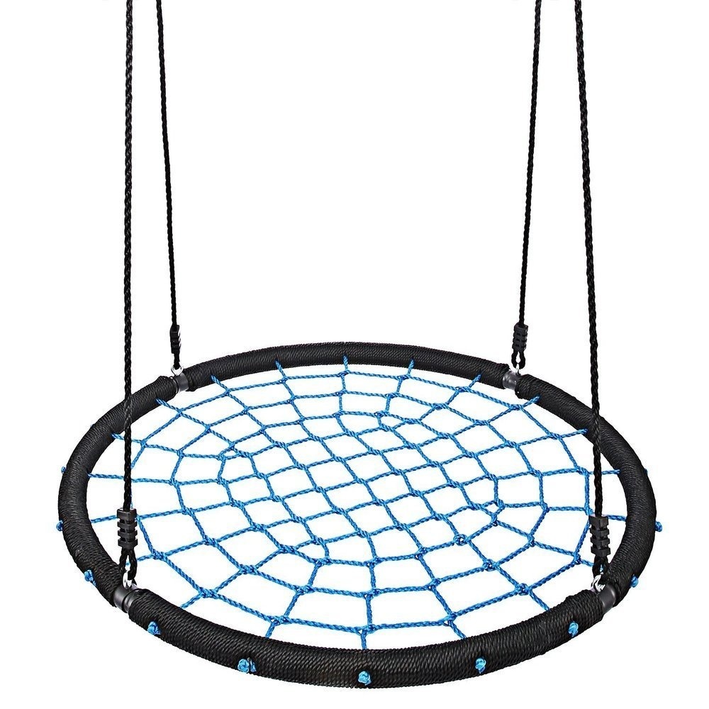 Nestschommel - 100 cm - open gevlochten - blauw - tot 150 kg