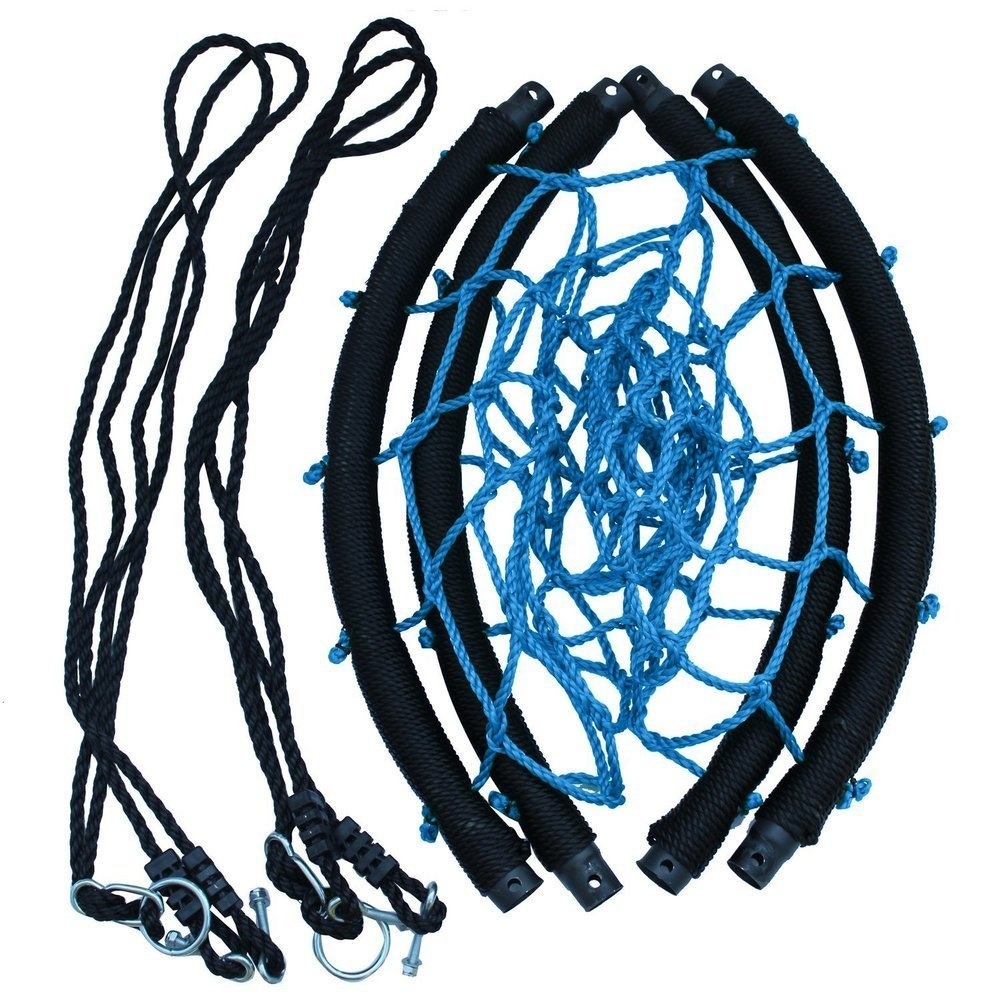 Nestschommel - 100 cm - open gevlochten - blauw - tot 150 kg