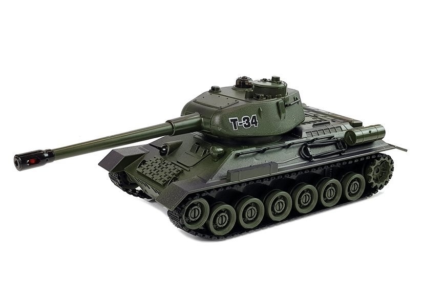 RC-tanks - set van 2 - groen en grijs - T-34 en Tiger tanks
