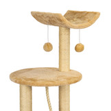 Krabpaal - 40x40x120 cm - met kattenhuis en krabplank