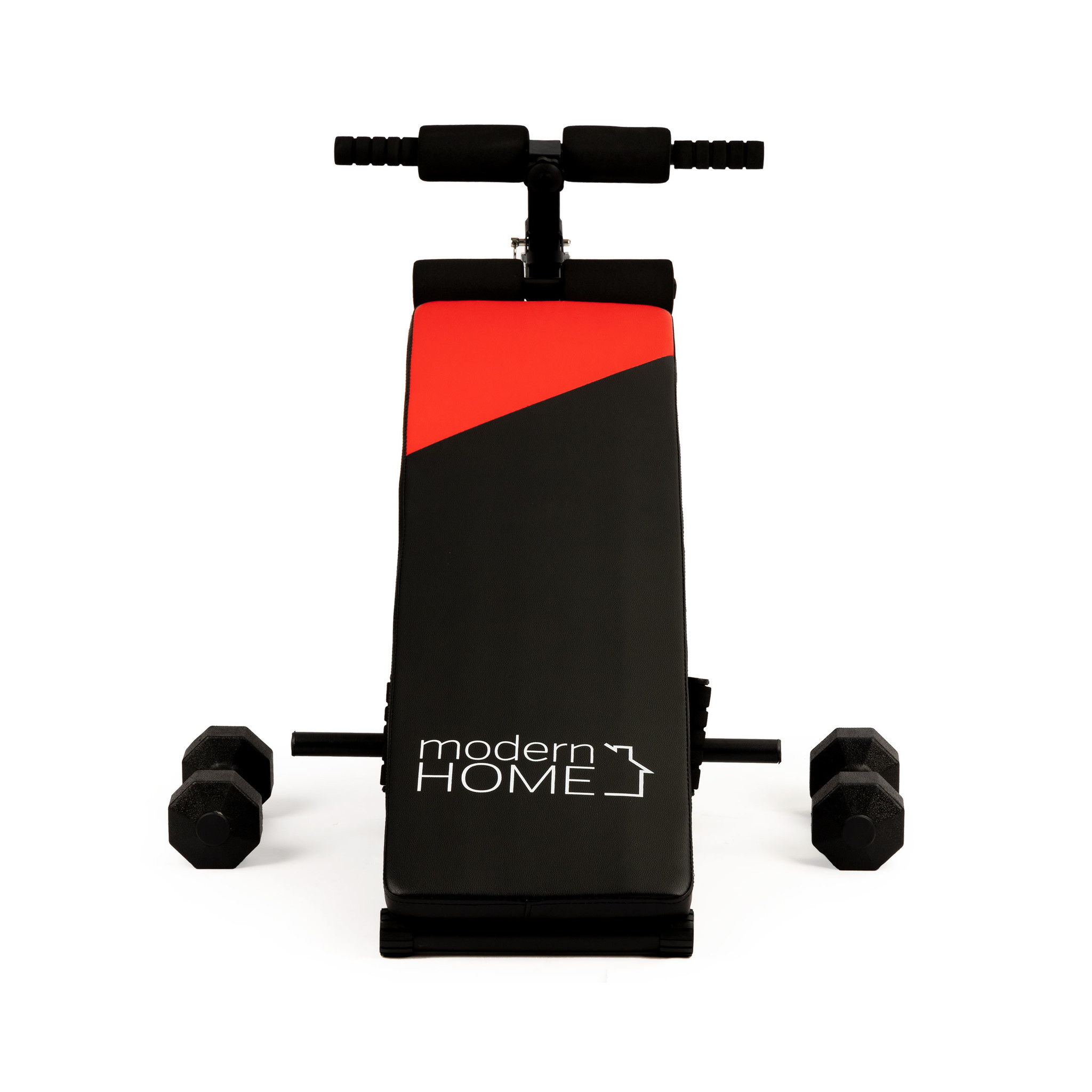 Fitness bank - met 2 dumbbells & fitness elastieken - schuin