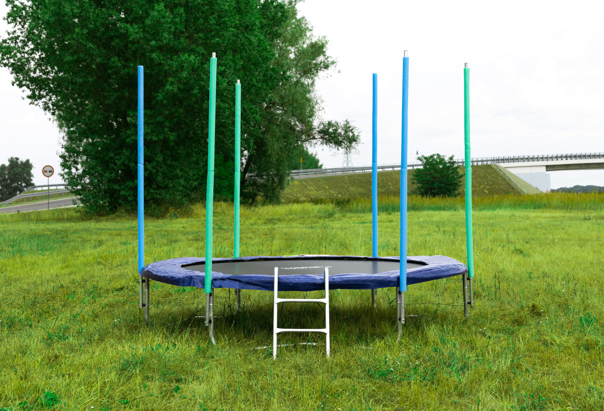 Trampoline blauw 305 cm - met net en ladder - tot 70 kg -