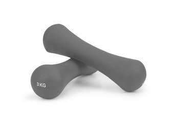 Dumbbells - Fitness gewichten - set 6 kg - neopreen - grijs