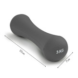 Dumbbells - Fitness gewichten - set 6 kg - neopreen - grijs