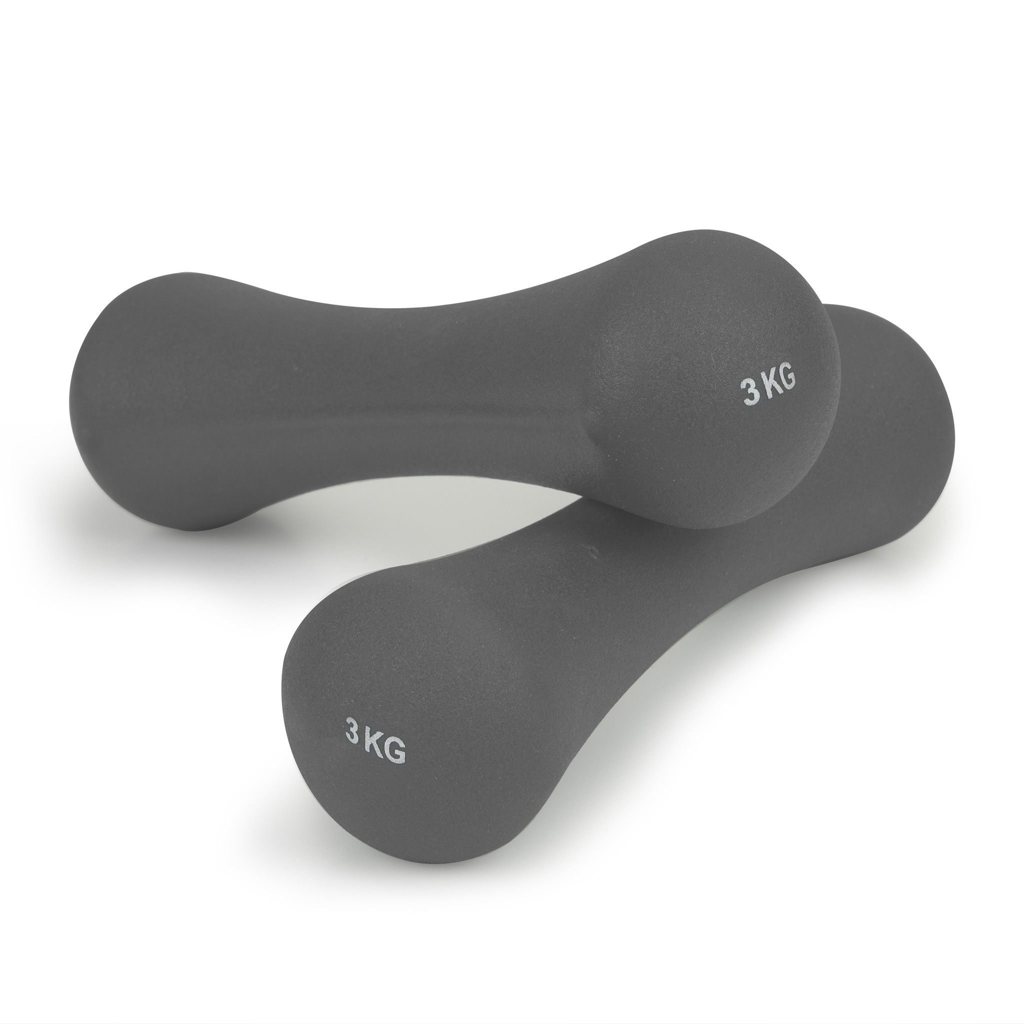 Dumbbells - Fitness gewichten - set 6 kg - neopreen - grijs