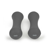 Dumbbells - Fitness gewichten - set 6 kg - neopreen - grijs