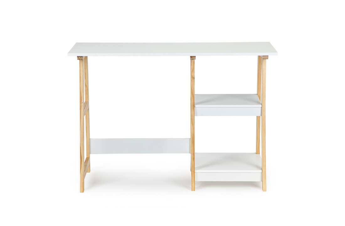 Bureau - sidetable - met 2 planken - 110x40x76 cm - wit