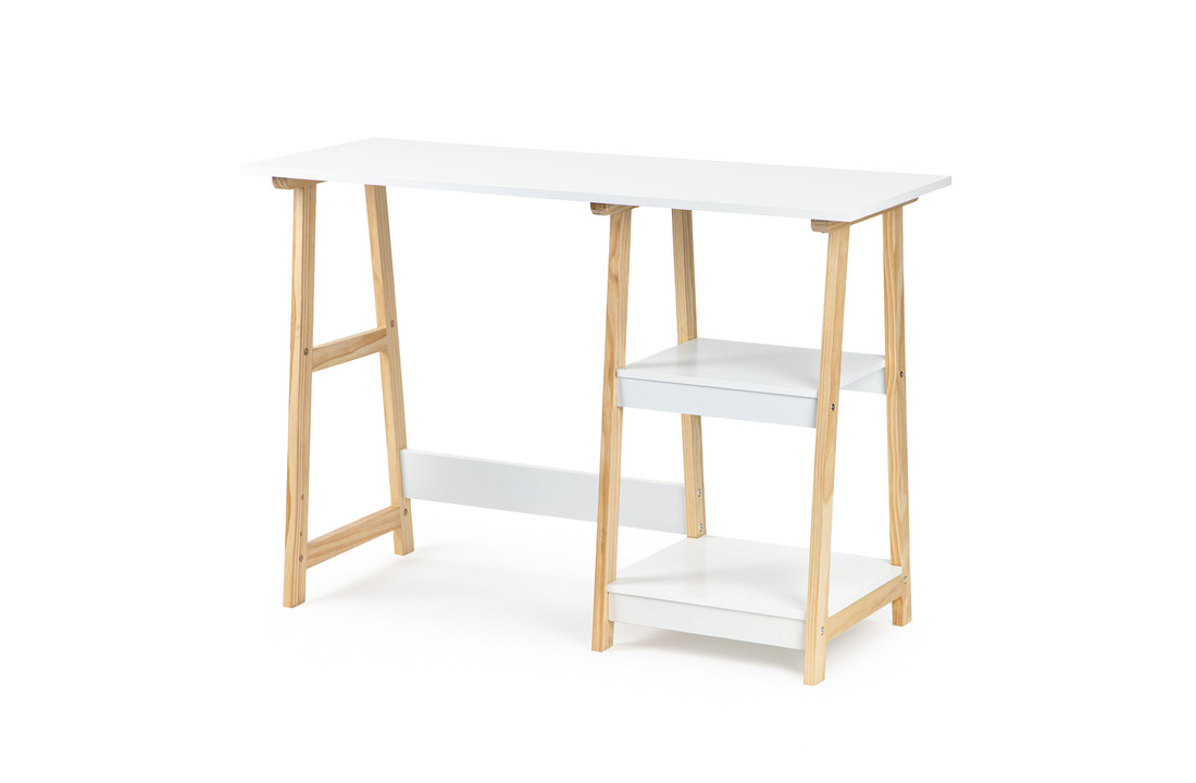 Bureau - sidetable - met 2 planken - 110x40x76 cm - wit