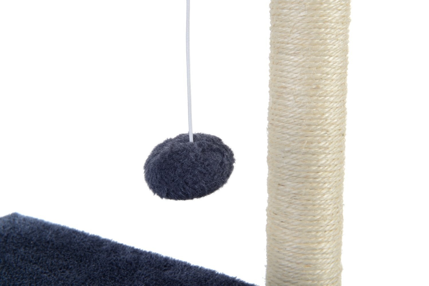 Krabpaal - 44x33x71 cm - met kattenhuis - grijs-blauw