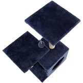 Krabpaal - 44x33x71 cm - met kattenhuis - grijs-blauw