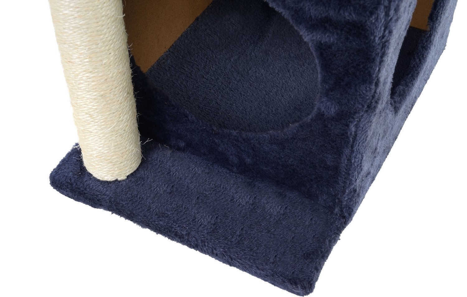 Krabpaal - 44x33x71 cm - met kattenhuis - grijs-blauw