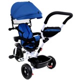 Driewieler - fiets - met duwstang en zonnekap - blauw