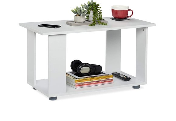 Salontafel wit - 80x40x45 cm - modern